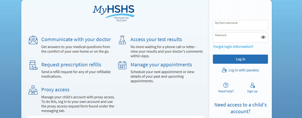 MyHSHS login